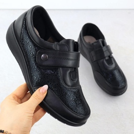 Dámská pohodlná bota s suchým zipem Black UNISOFT 9022 černý 1