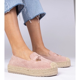 Růžová espadrilles na silné podrážce růžový 1 Růžová espadrilles na silné podrážce růžový 1