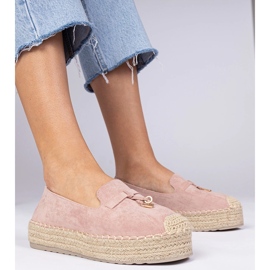 Růžová espadrilles na silné podrážce růžový 2 Růžová espadrilles na silné podrážce růžový 2