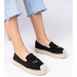 Black Espadrilles na silné podrážce černá 1