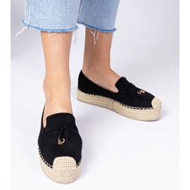 Black Espadrilles na silné podrážce černá 3