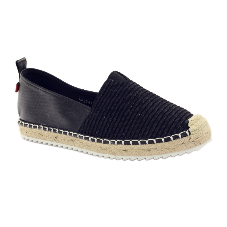 Big Star Baleríny espadrilky Velká hvězda 274196 černý hnědý 1