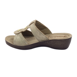 Zlaté pantofle na suchý zip Inblu GL086 žlutá hnědý 2