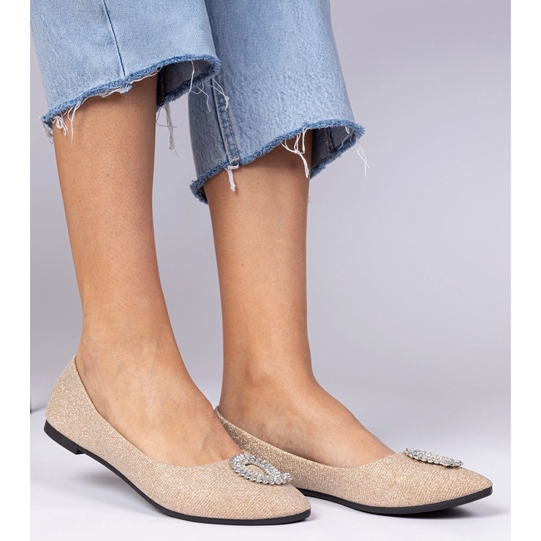 Dámské šampaňské třpytky se zirkony zlatý 1 Dámské šampaňské třpytky se zirkony zlatý 1