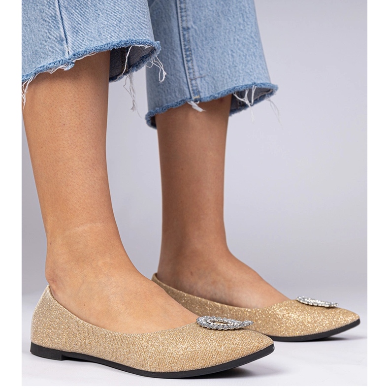 Golden dámské třpytky se zirkony zlatý 1