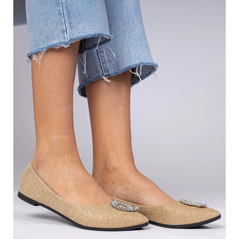 Golden dámské třpytky se zirkony zlatý 2