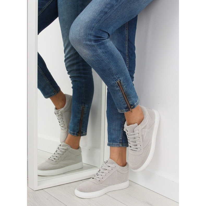 Šedé semišové dámské tenisky LT.GREY šedá 2 Šedé semišové dámské tenisky LT.GREY šedá 2