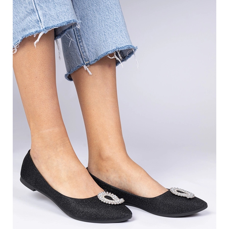 Ballerinas černých žen se zirkony černá 1