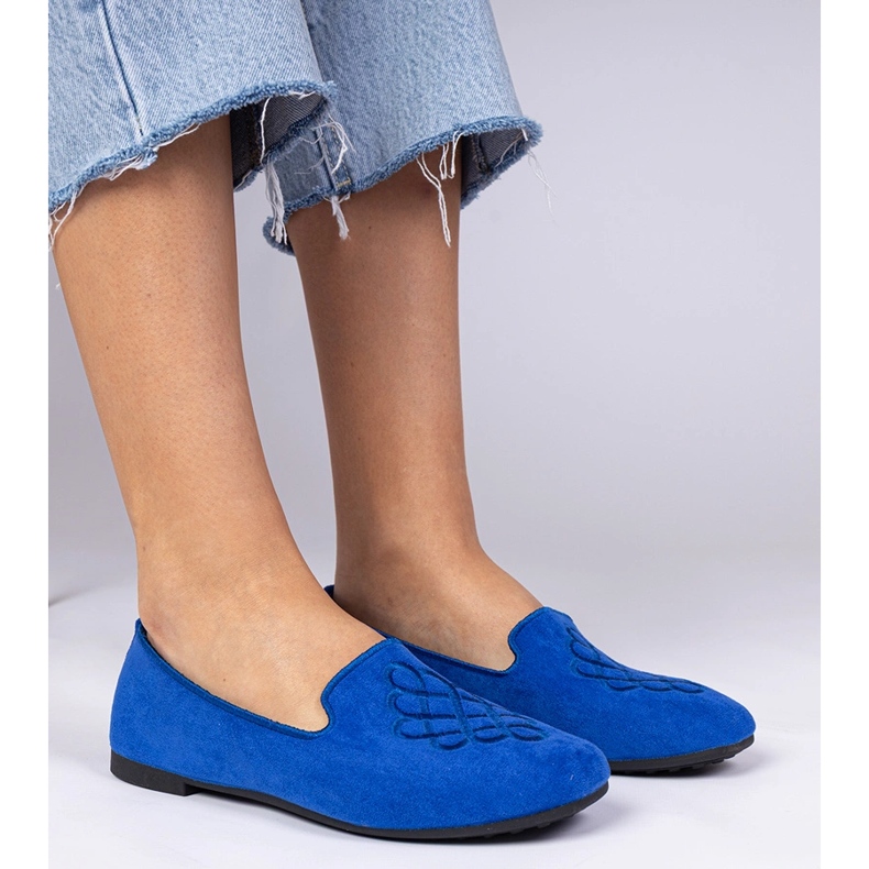Blue dámské ekosam a vyšívací baleríny modrý 1