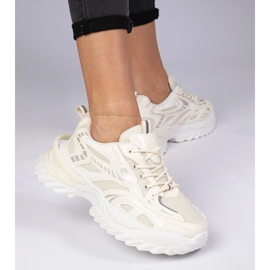 Béžové sportovní tenisky na masivní podešve béžový 2