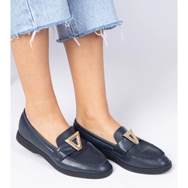 Dámské mokasíny námořnictva s elegantní dekorací modrý 2