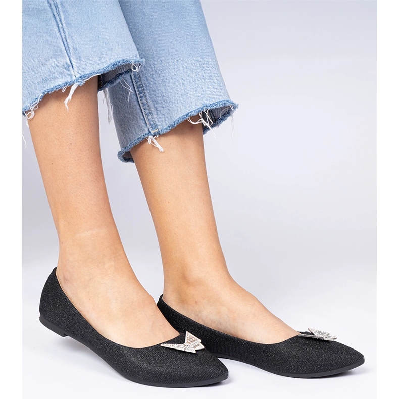 Balletry černé ženské třpytky s motýlem černá 1
