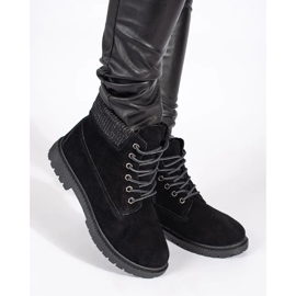 Original Walkman Shoes Černé kožené boty černá 2