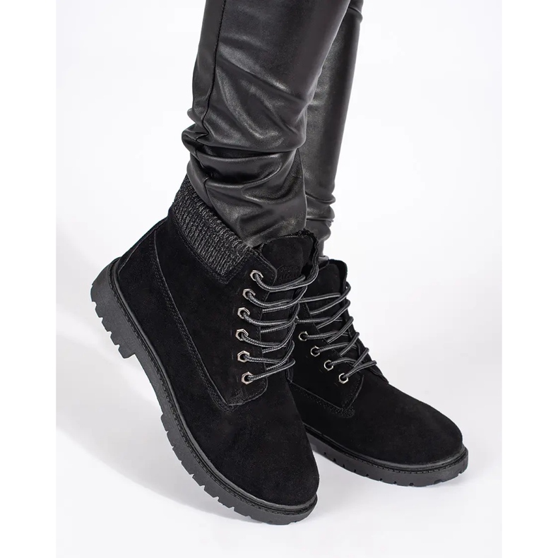 Original Walkman Shoes Černé kožené boty černá 2