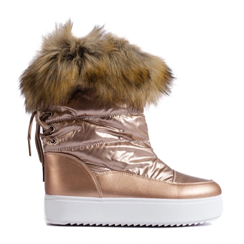 Dámské růžové sněhule Shelovet s kožíškem růžový 2