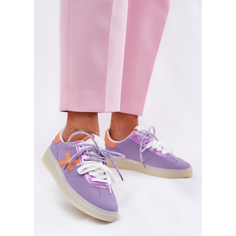 Fialové sportovní boty s nízkými dámské fialový 2 Fialové sportovní boty s nízkými dámské fialový 2