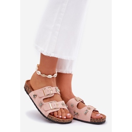 Dámské žabky na korku se svorky a kolíky světle růžové růžový 1