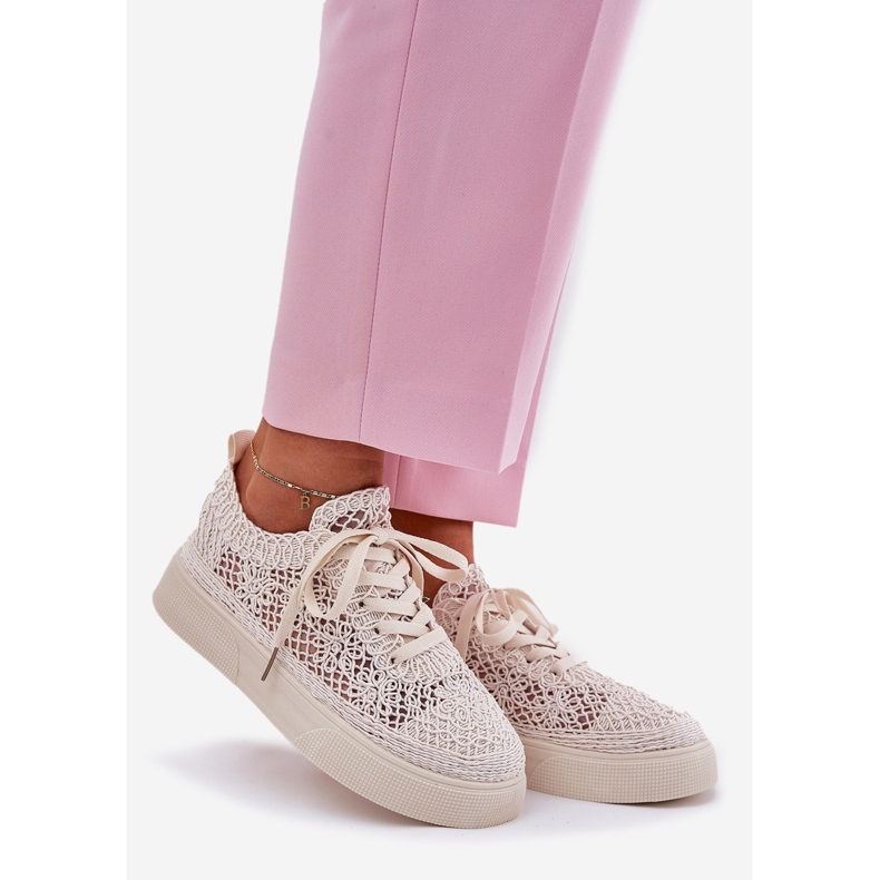 Dámské tenisky Blaci na platformě Light Beige béžový 1