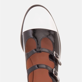 Marco Shoes Malované ženské baleríny s bílým prstem černá 1