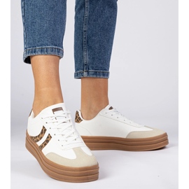 White tenisky ženské tenisky s leopardovým příslušenstvím bílý 2