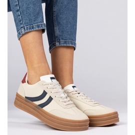 Beige Sneakers Dámské tenisky s námořním modrým příslušenstvím bílý 2 Beige Sneakers Dámské tenisky s námořním modrým příslušenstvím bílý 2