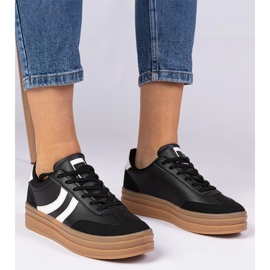 Dámské tenisky černé tenisky na platformě černý 1