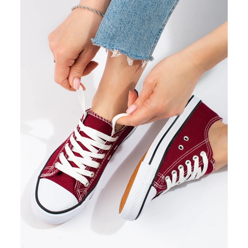 SHELOVET Burgundské tenisky červené 1