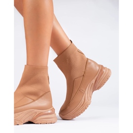 Seastar Nazouvací kozačky s ponožkou hnědý 2