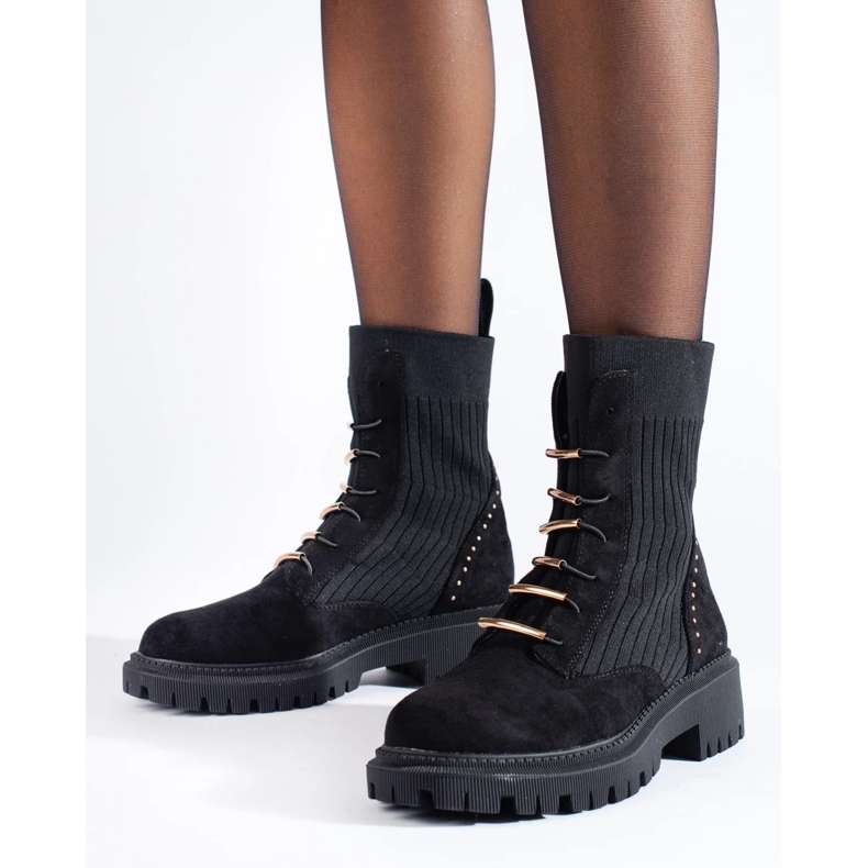 Černé semišové uzlíkové tašky černý 2