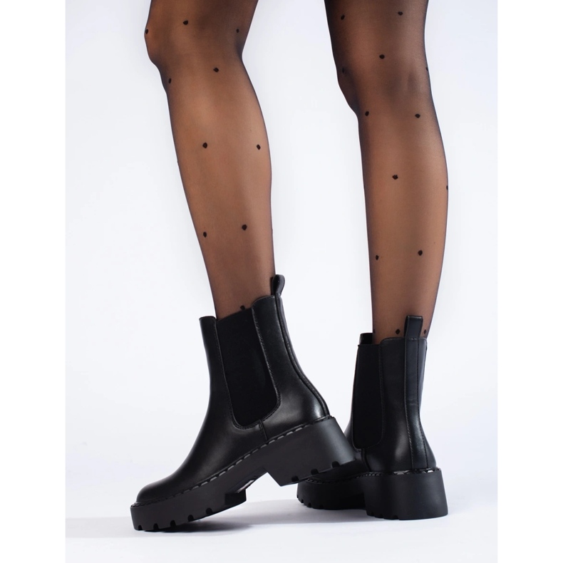 Chelsea boty na platformě Sergio Leone černý 2