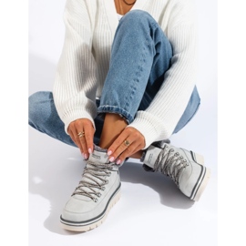 Dámské trapery na platformě šedá 2