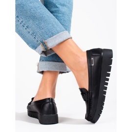 Černé dámské mokasíny na platformě černá 2