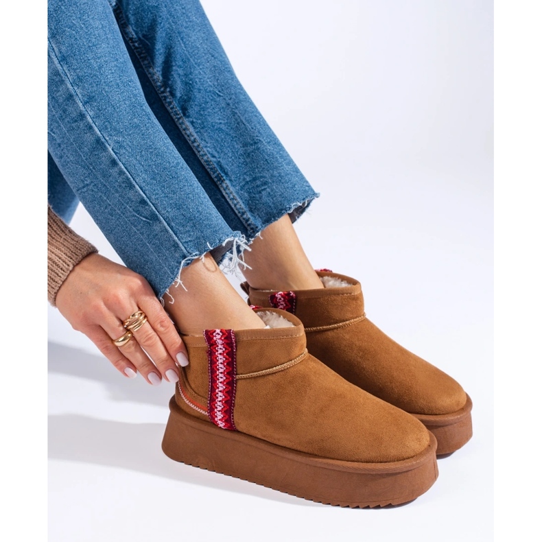 Dámské semišové boty do sněhu Shelovet hnědý 1