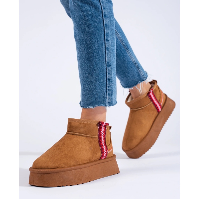 Dámské semišové boty do sněhu Shelovet hnědý 2