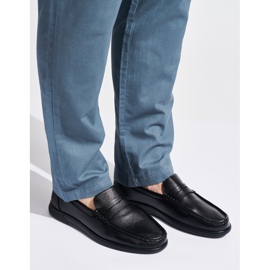 Pánské černé slip-on mokasíny černý 2