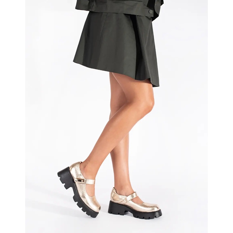 Zlaté dámské boty na platformě zlatý 2