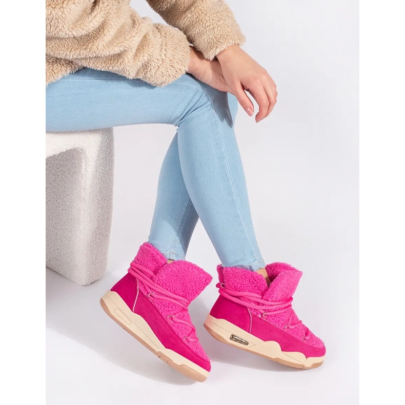 Seastar Růžové dámské sněhule se silnou podrážkou růžový 2 Seastar Růžové dámské sněhule se silnou podrážkou růžový 2