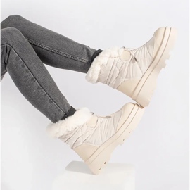 Seastar Béžové dámské sněhule s kožíškem na platformě béžový 2 Seastar Béžové dámské sněhule s kožíškem na platformě béžový 2