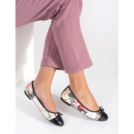 Dámské balerínky s květinami a mašlí černá 1 Dámské balerínky s květinami a mašlí černá 1