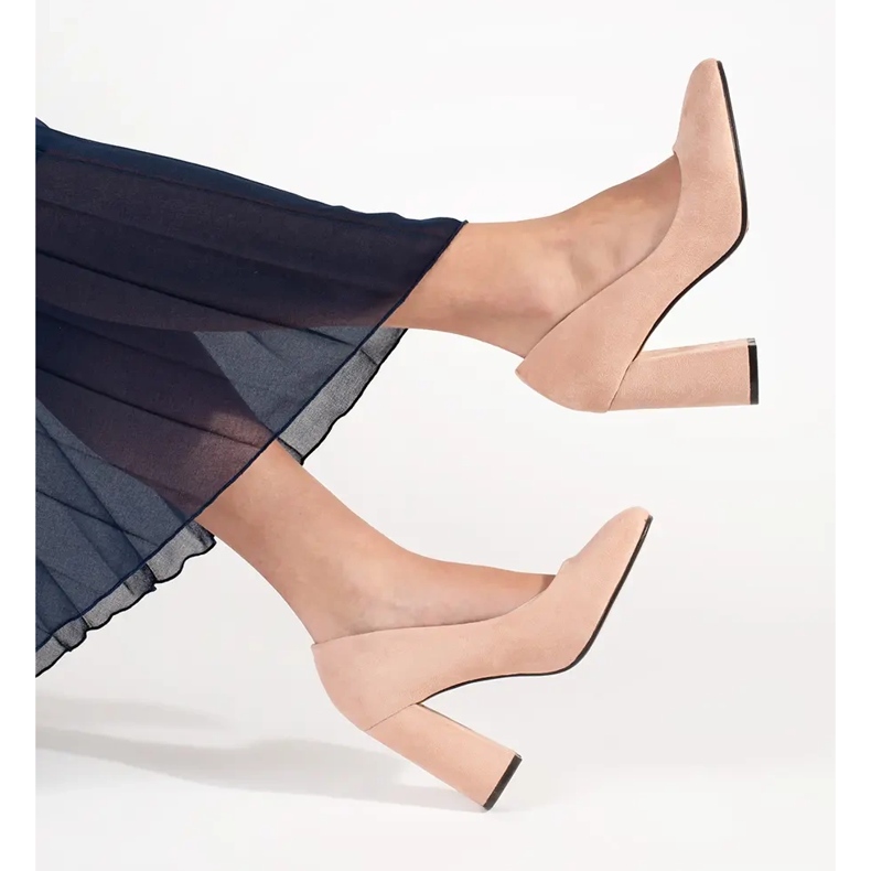 Seastar Béžová semišová čerpadla na vysokém sloupku béžový 1 Seastar Béžová semišová čerpadla na vysokém sloupku béžový 1