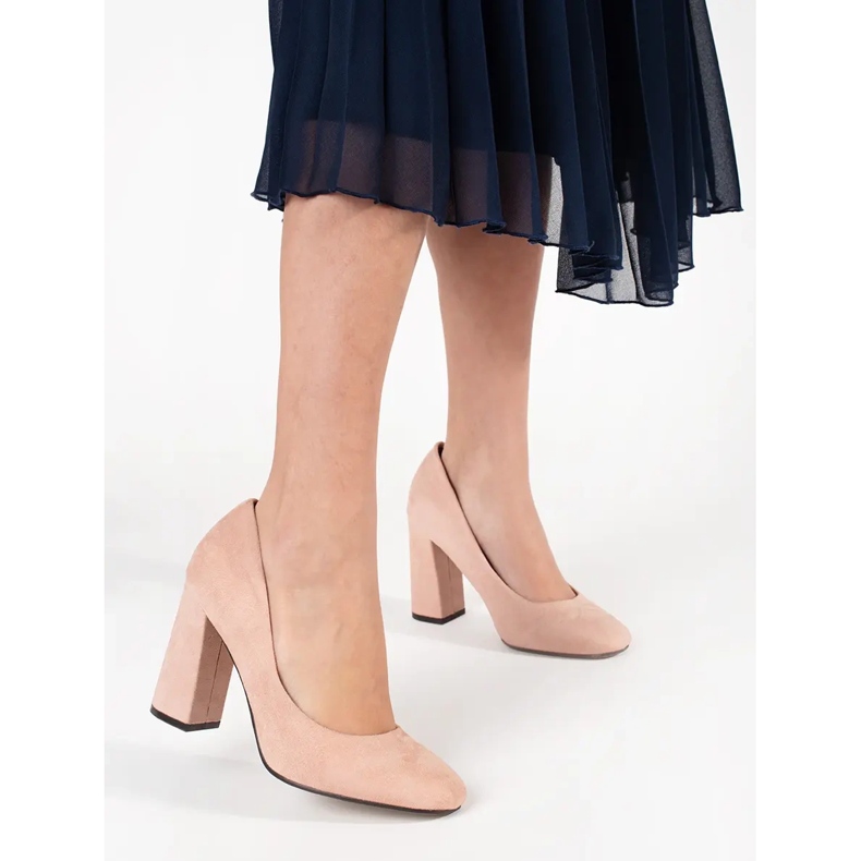 Seastar Béžová semišová čerpadla na vysokém sloupku béžový 2 Seastar Béžová semišová čerpadla na vysokém sloupku béžový 2