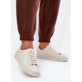 Big Star Tenisky s nízkým dámským tenisky s ekologickou koženou velkou hvězdou NN274578 béžový 2