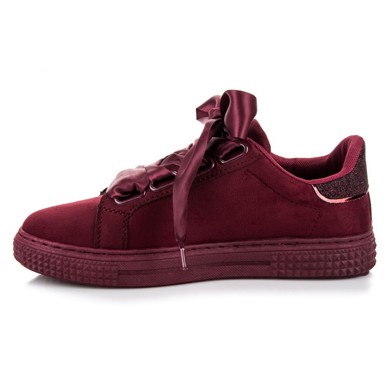 Tenisky Bordo Suede vázané červený 1