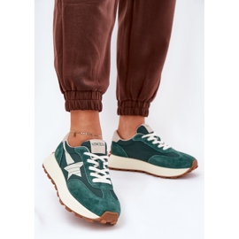 Dámská semišová sportovní bota na platformě Vinceza 66720 Green zelený 2