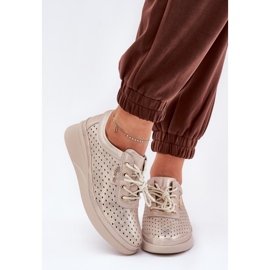 Vinceza Dámské kožené sportovní sportovní sportovní spací spací boty zlatý 2