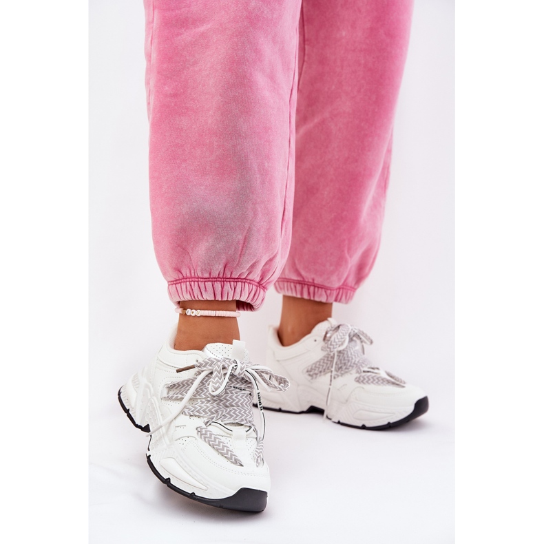 Terénní sportovní boty žen s dvojitou šněrovací bílou bílý 2