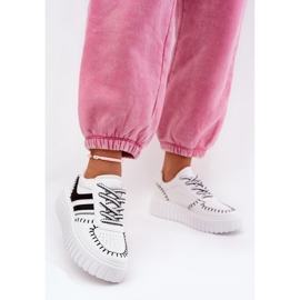 Dámské tenisky na platformě bílé a bílé bílý 2