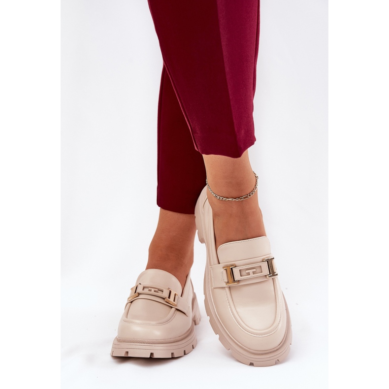 Dámské mokasíny s ekologickou koženou béžovou béžový 2