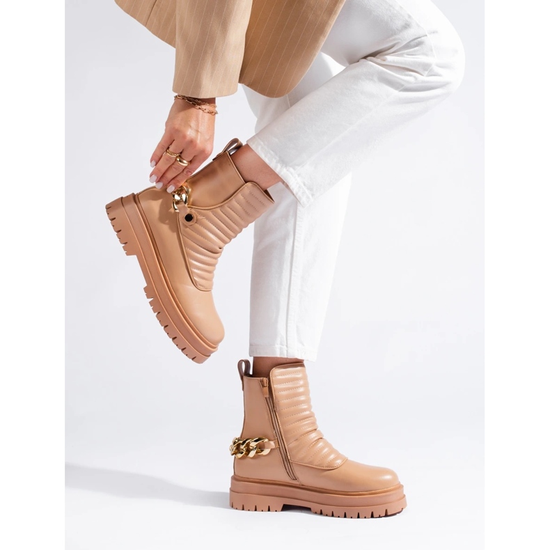 Stylové řetízkové tašky béžový 2