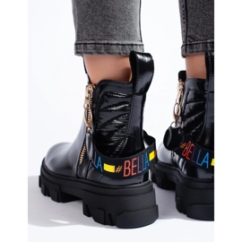 Dámské kotníkové boty na platformě černý 2